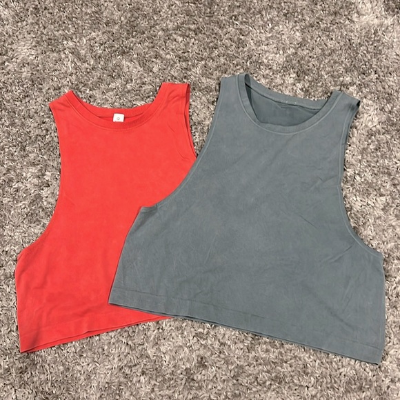 90 Degree By Reflex Tops - 90 Degree by Reflex | Set of 2 Cropped Muscle Tanks size M